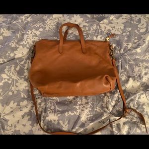Madewell Transport Zip Top Tote (Cognac)